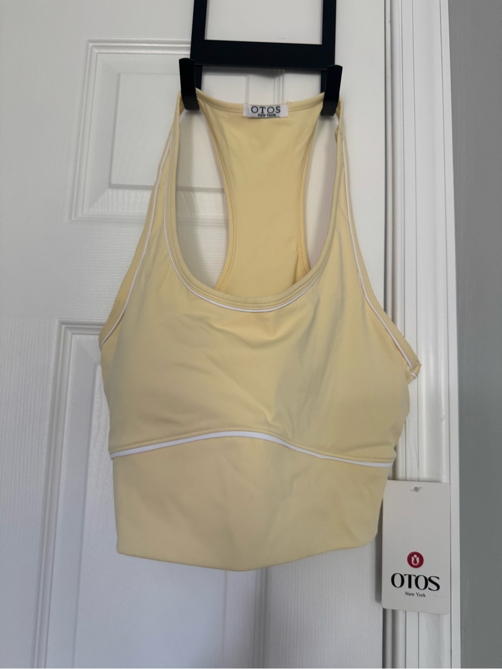 Women's Pale Yellow Racerback Sports Bra